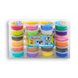 24x Gekleurde klei potjes 20 gram creatief speelgoed voor kinderen 10230326