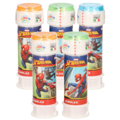 24x Marvel Spiderman bellenblaas flesjes met bal spelletje in dop 60 ml voor kinderen 10335221