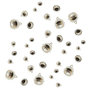 24x Metalen belletjes zilver met oog 12 mm hobby/knutsel benodigdheden 10225664