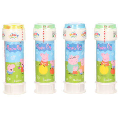 24x Peppa Pig bellenblaas flesjes met bal spelletje in dop 60 ml voor kinderen 10334617