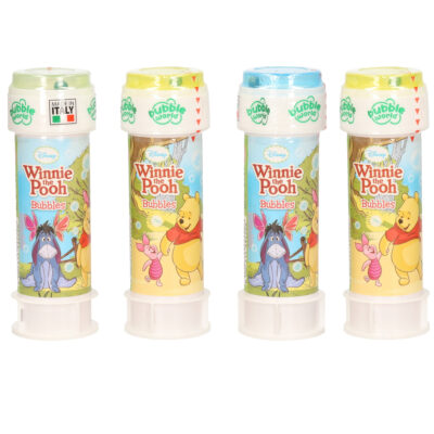 24x Winnie de Poeh bellenblaas flesjes met bal spelletje in dop 60 ml voor kinderen 10334641