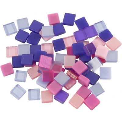 25 gram Mozaiek tegels kunsthars paars/roze 5 x 5 mm 10083561