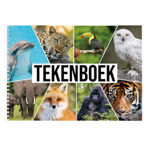 2x A4 dieren waaier schetsboek/ tekenboek/ kleurboek/ schetsblok wit papier 10254802