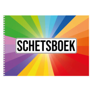 2x A4 kleuren waaier schetsboek/ tekenboek/ kleurboek/ schetsblok wit papier 10254804