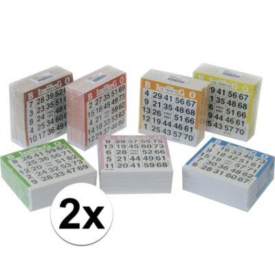 2x Bingo kaarten 1-75 gekleurd 10105657