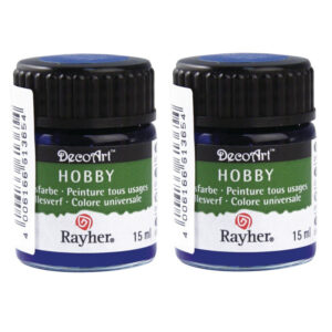 2x Blauwe acrylverf/allesverf potje 15 ml hobby/knutselmateriaal 10194003