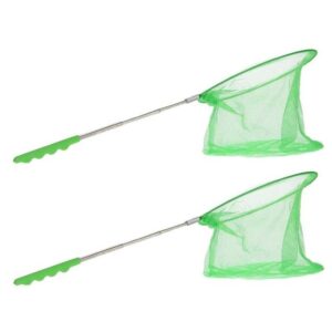 2x Groene uitschuifbaar visnetten/vlindernetten 36 cm 10166019