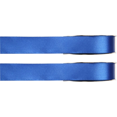 2x Hobby/decoratie blauwe satijnen sierlinten 1 cm/10 mm x 25 meter 10253091