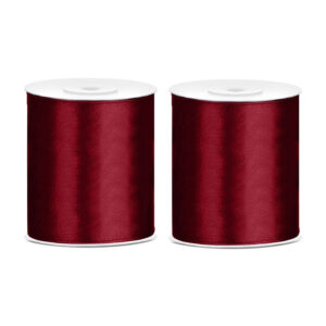 2x Hobby/decoratie bordeaux rood satijnen sierlinten 10 cm/100 mm x 25 meter 10252468