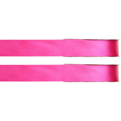 2x Hobby/decoratie fuchsia roze satijnen sierlinten 1 cm/10 mm x 25 meter 10253085