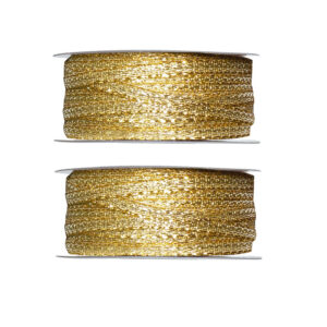 2x Hobby/decoratie metallic gouden sierlinten 3 mm x 25 meter 10224546