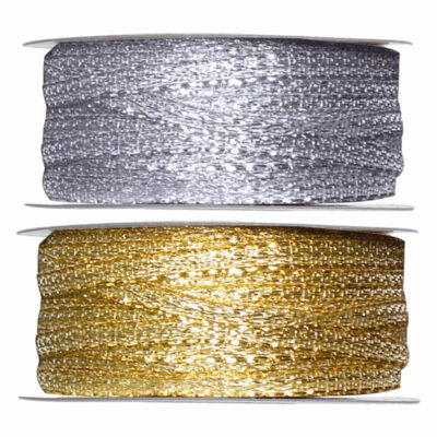 2x Hobby/decoratie metallic zilver en goud sierlinten 3 mm x 25 meter 10251449