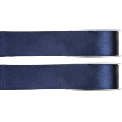 2x Hobby/decoratie navyblauwe satijnen sierlinten 1