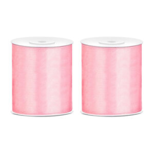 2x Hobby/decoratie roze satijnen sierlinten 10 cm/100 mm x 25 meter 10252470