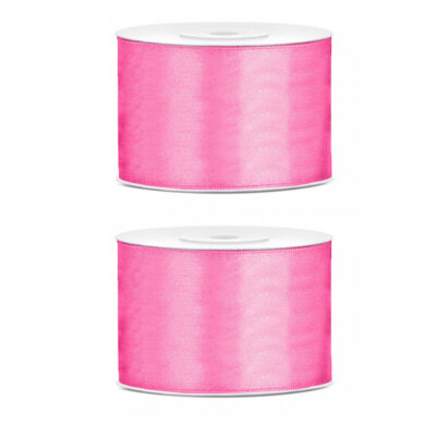 2x Hobby/decoratie roze satijnen sierlinten 5 cm/50 mm x 25 meter 10207765