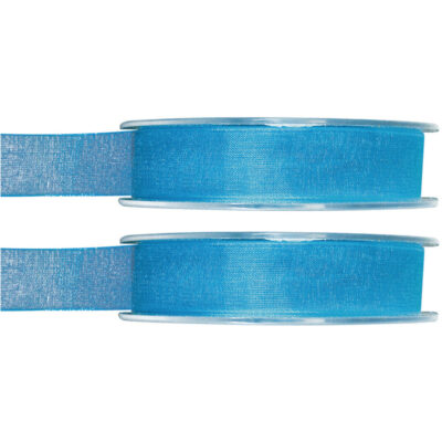 2x Hobby/decoratie turquoise organza sierlinten 1