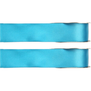 2x Hobby/decoratie turquoise satijnen sierlinten 1