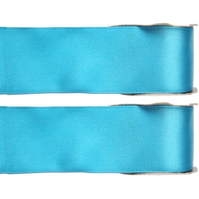 2x Hobby/decoratie turquoise satijnen sierlinten 2