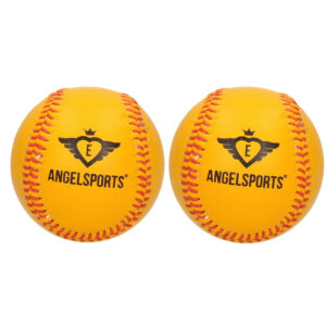 2x Honkballen/softballen Angel sports oranje/geel 10 cm 10206874