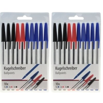 2x Kleuren balpennen 10 stuks 10155480