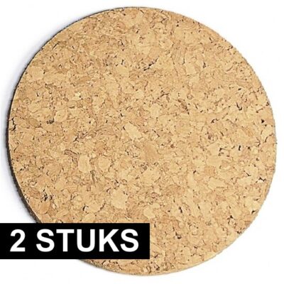 2x Kurk pannen onderzetters dik 20 cm 10132198