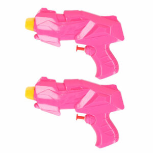 2x Mini waterpistolen/waterpistool roze van 15 cm kinderspeelgoed 10202281