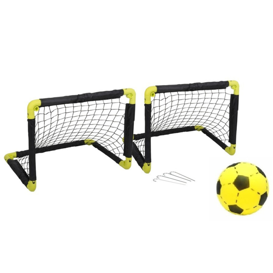 2x Opvouwbare voetbaldoelen 50 cm inclusief soft voetbal 10269247