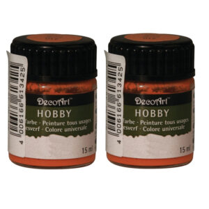 2x Oranje acrylverf/allesverf potje 15 ml hobby/knutselmateriaal 10193993