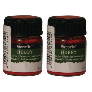 2x Rode acrylverf/allesverf potjes 15 ml hobby/knutselmateriaal 10193997