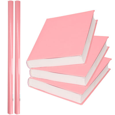 2x Rollen kadopapier / schoolboeken kaftpapier pastel roze 200 x 70 cm 10306478