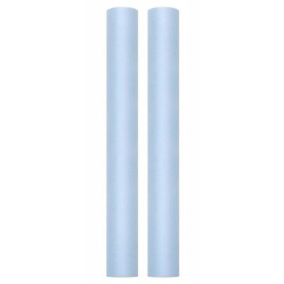 2x Rolletje tule stof lichtblauw 50 cm breed 10135605