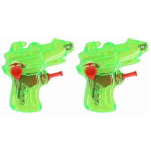 2x Stuks mini waterpistolen groen 7 cm 10201790