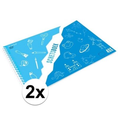 2x Tekenboek A3 papier met tekenpapier 10169033