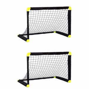 2x Voetbalgoals/voetbaldoelen 90 x 59 x 61 cm buitenspeelgoed 10201753