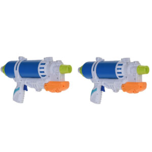 2x Waterpistolen/waterpistool blauw/wit van 34 cm kinderspeelgoed 10202180