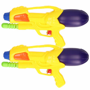 2x Waterpistolen/waterpistool geel van 30 cm kinderspeelgoed 10202192