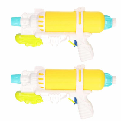 2x Waterpistolen/waterpistool geel/wit van 34 cm kinderspeelgoed 10202179