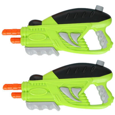 2x Waterpistolen/waterpistool groen van 42 cm 350 ml kinderspeelgoed 10201713