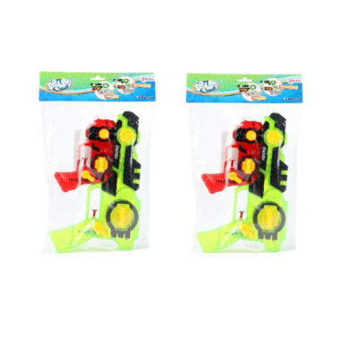 2x Waterpistolen/waterpistool groen/rood 2 - delig van 26 cm kinderspeelgoed 10201775