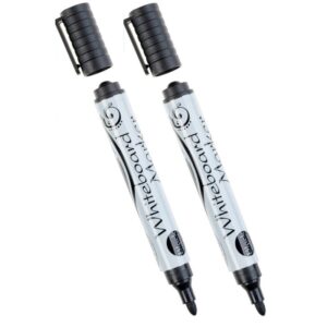 2x Whiteboard markers / stiften zwart 10179428