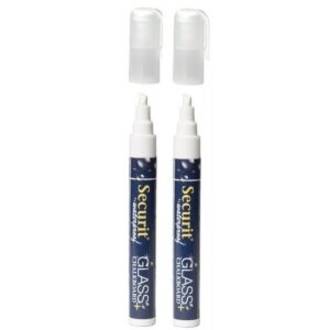 2x Witte watervaste krijtstift platte punt 2-6 mm 10120593