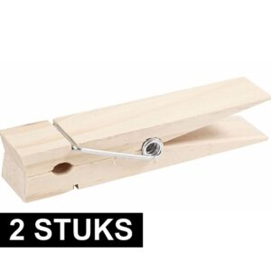 2x XXL houten knijpers 15 cm 10140691