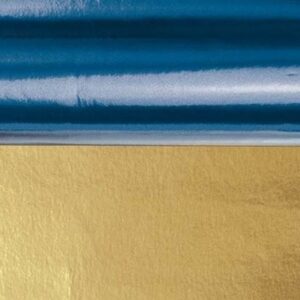 2x rollen aluminium folie kerst blauw/goud 50 x 80 cm 10232218