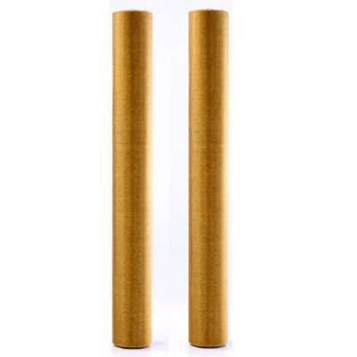 2x rollen gouden organza stof met glitters 36 cm 10244742