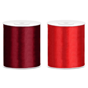 2x rollen hobby decoratie satijnlint bordeaux rood-rood 10 cm x 25 meter 10252960