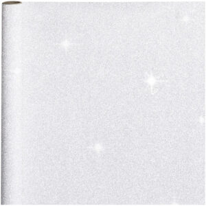 2x stuks cadeaupapier/inpakpapier zilver met glitters 300 x 50 cm 10204617