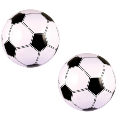 2x stuks opblaasbare strandballen/voetballen 41 cm 10218975