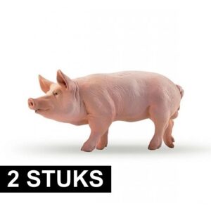 2x stuks speeldiertjes figuur varkens 11 cm 10135062