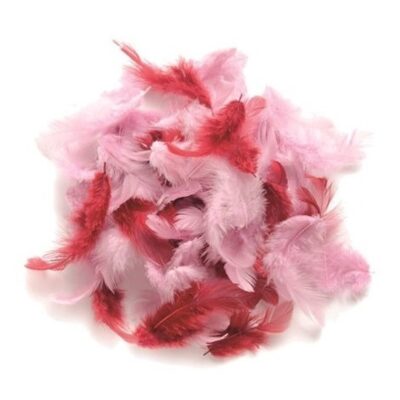 2x zakjes van 10 gram decoratie veren roze tinten 10248388