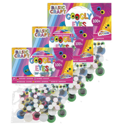 300x Hobby artikelen gekleurde googly eyes 10220602